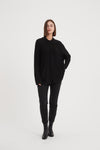 Funnel Neck Ribbed Knit