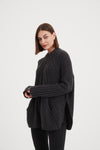 Funnel Neck Ribbed Knit