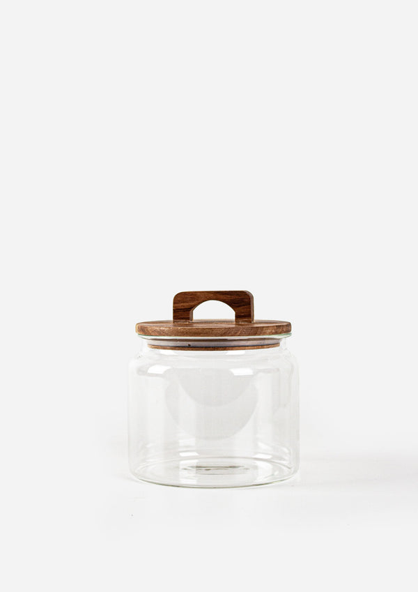 Glass Jar with Acacia Lid | Small