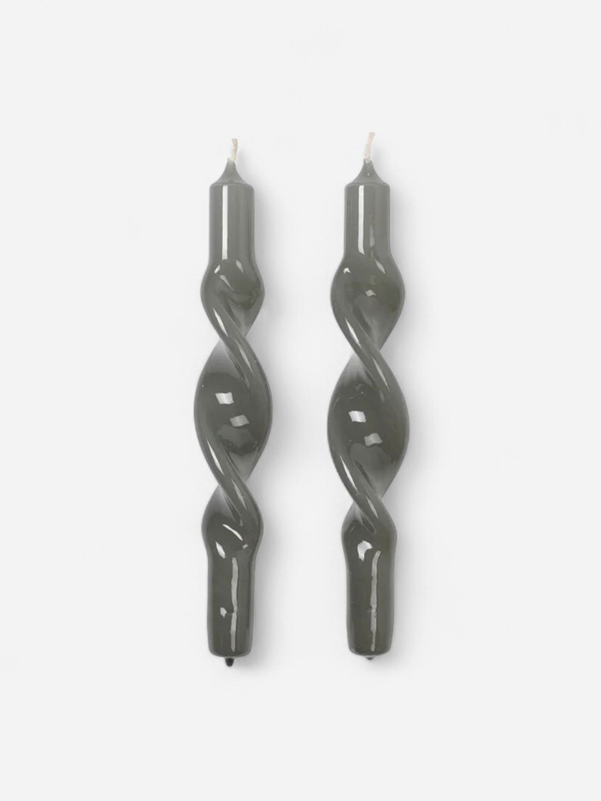 Glossy Twisted Taper Candle Set