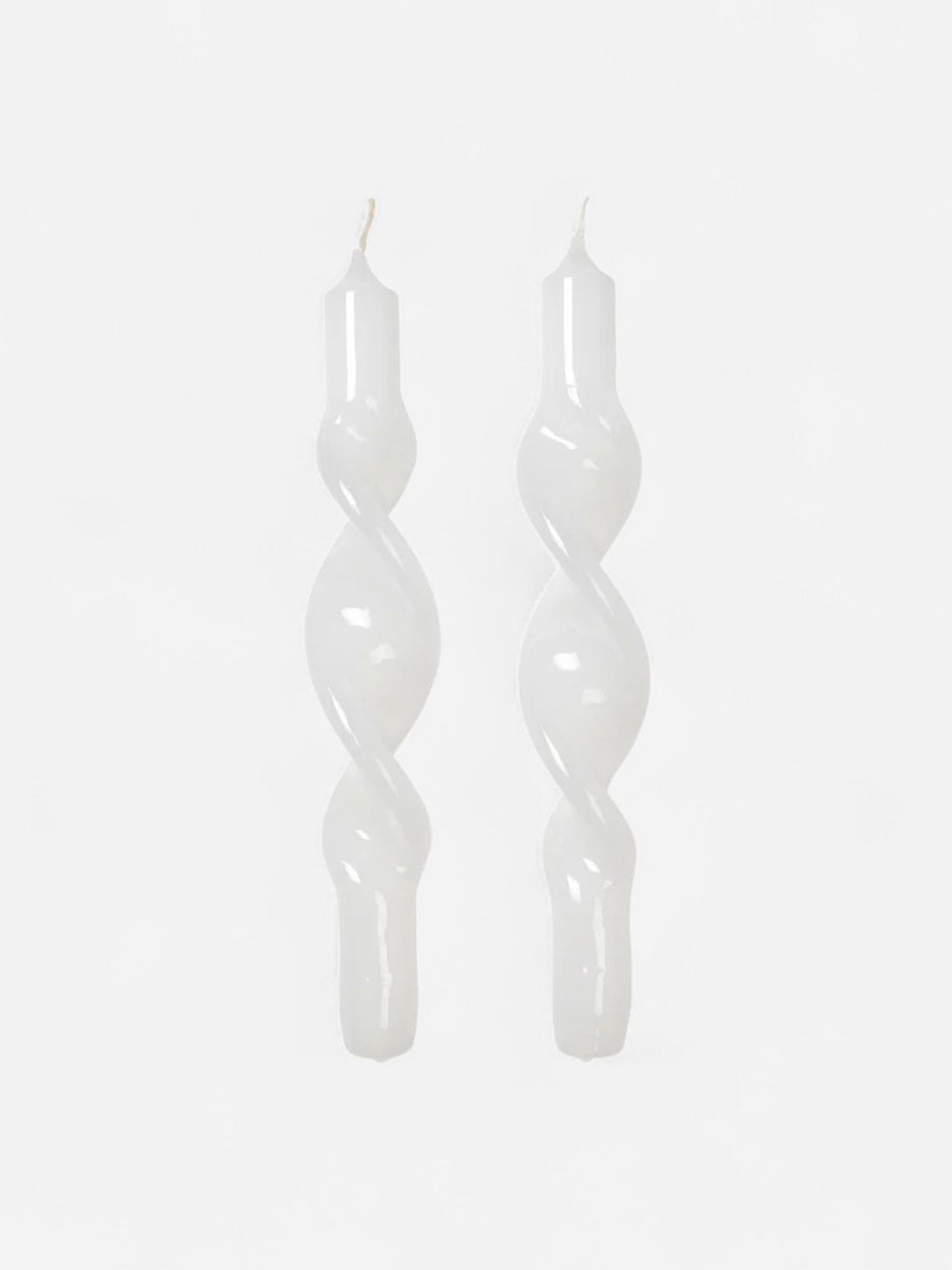 Glossy Twisted Taper Candle Set