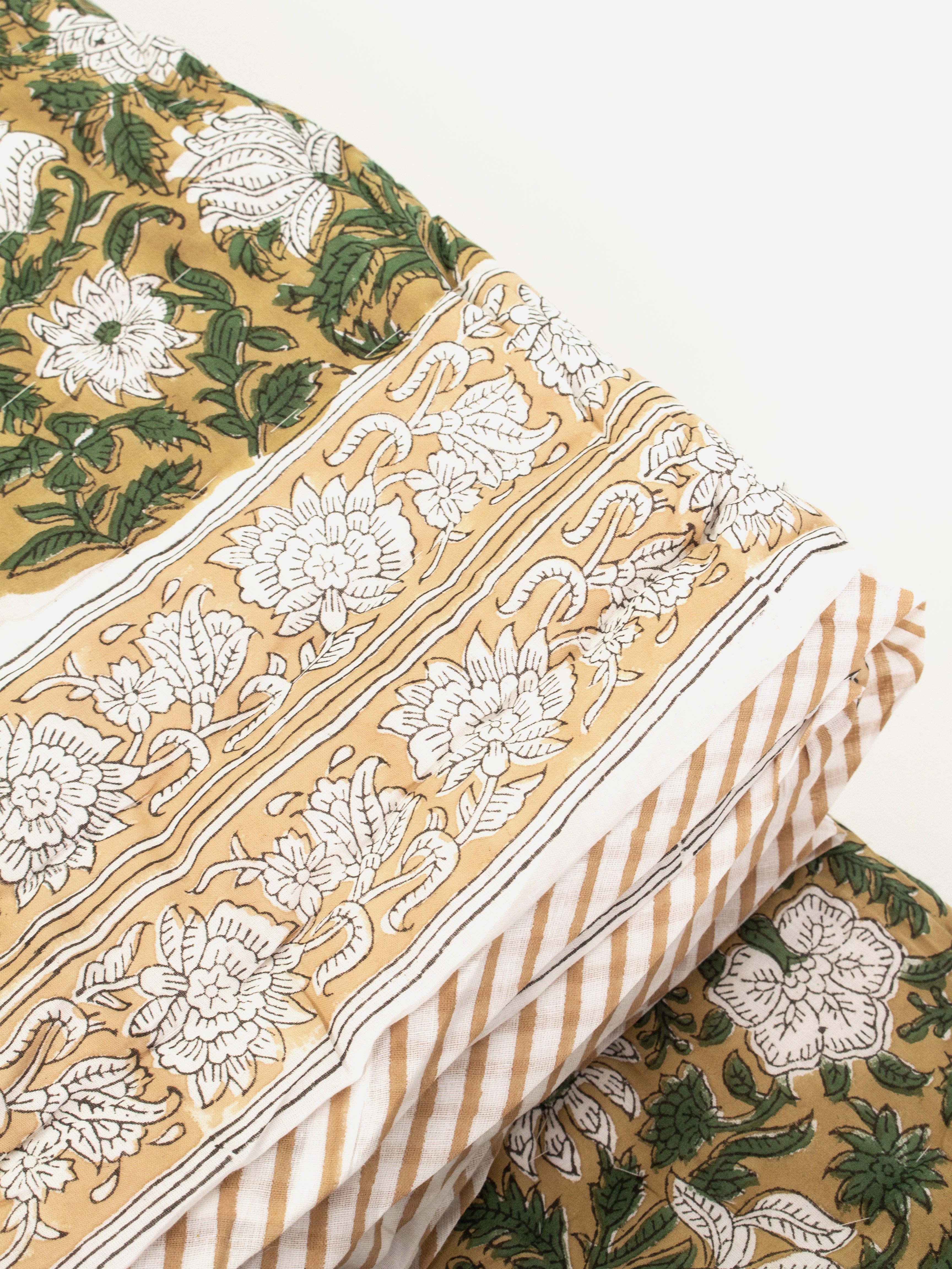 Golden Meadow Reversible Cotton Bedspread