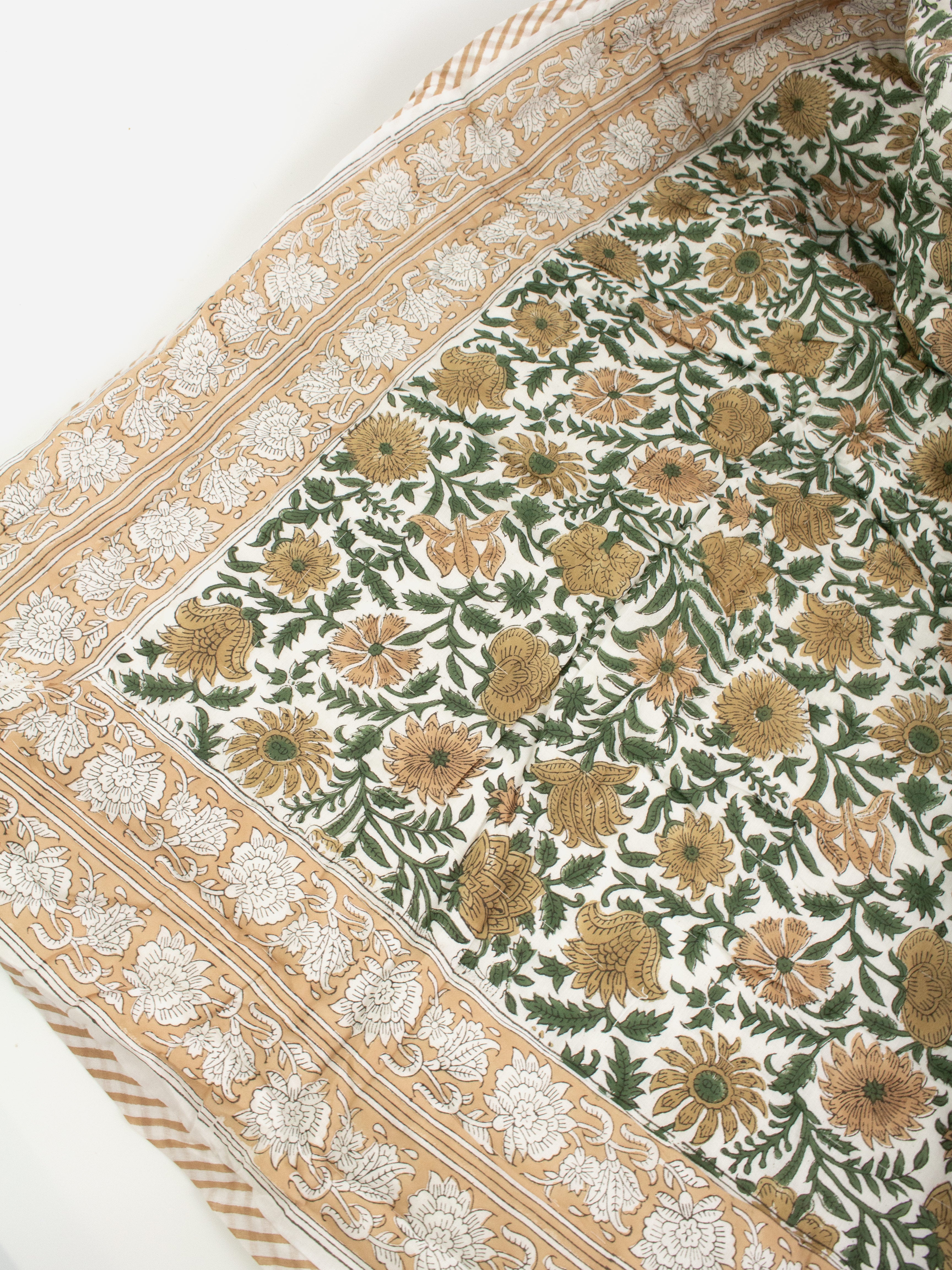 Golden Meadow Reversible Cotton Bedspread