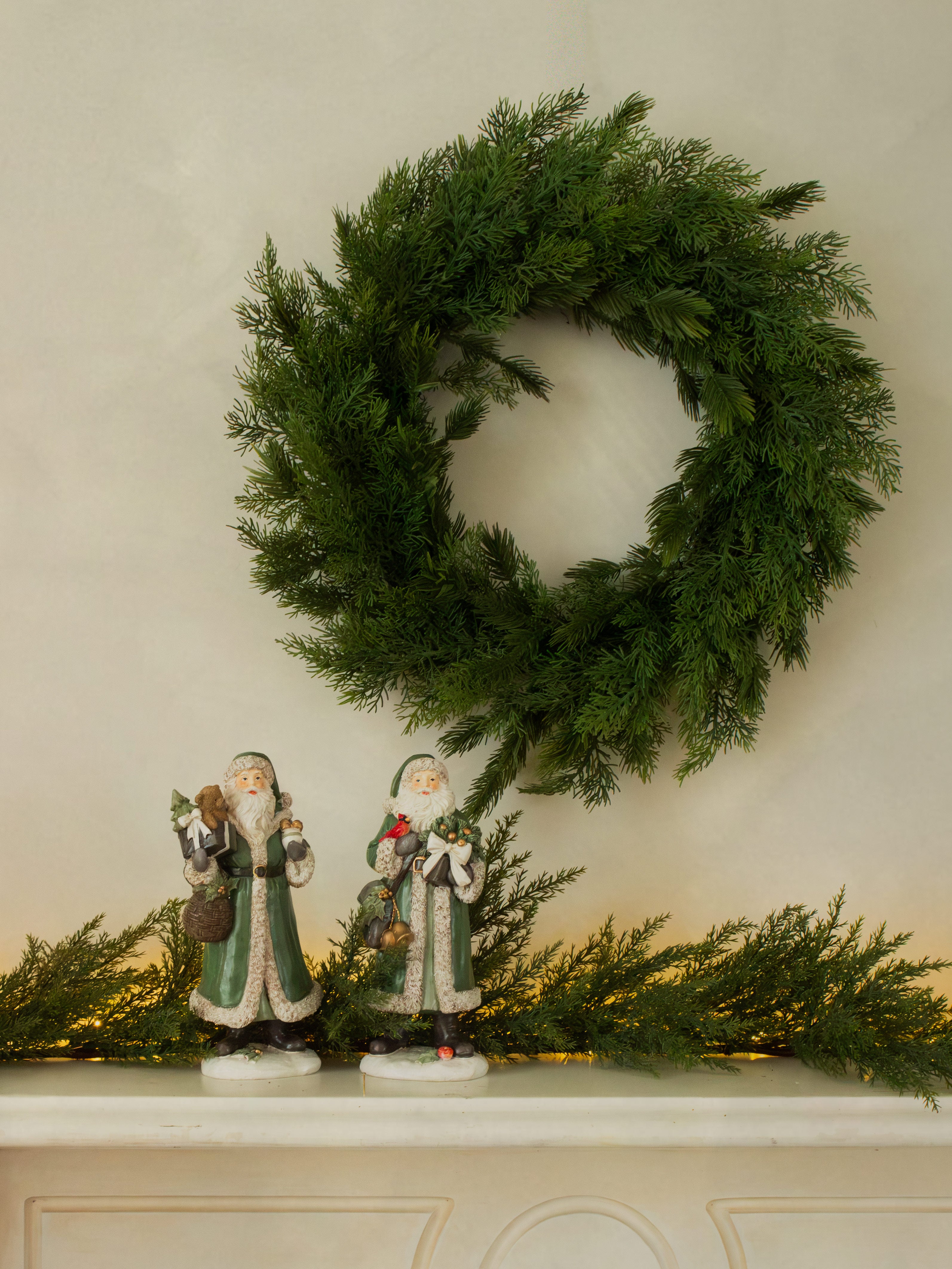 Green Santa with Bird and Bells