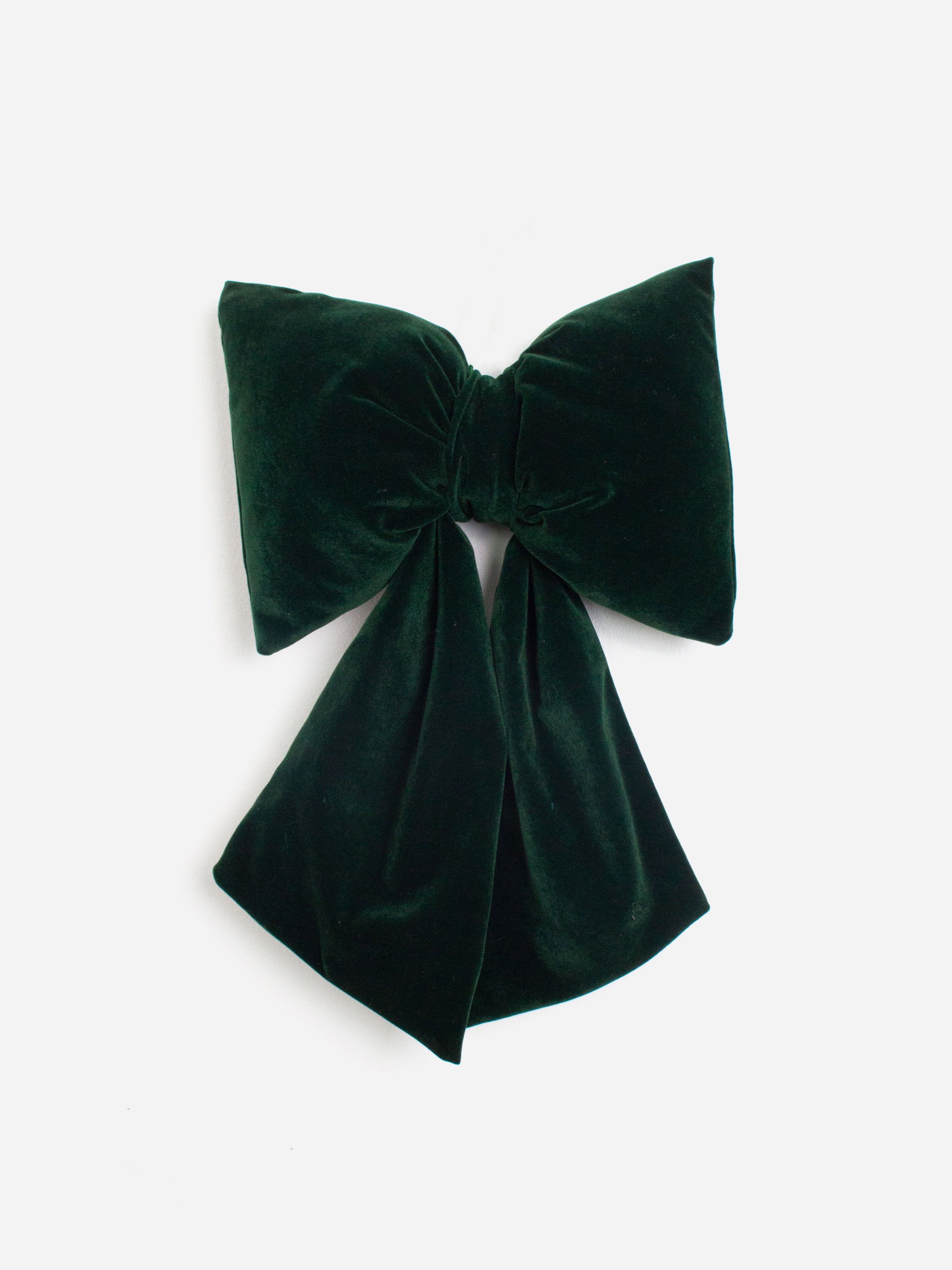 Green Velvet Cushion Clip Bow