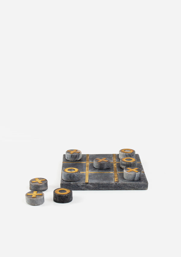 Grey & Brass Marble Noughts & Crosses