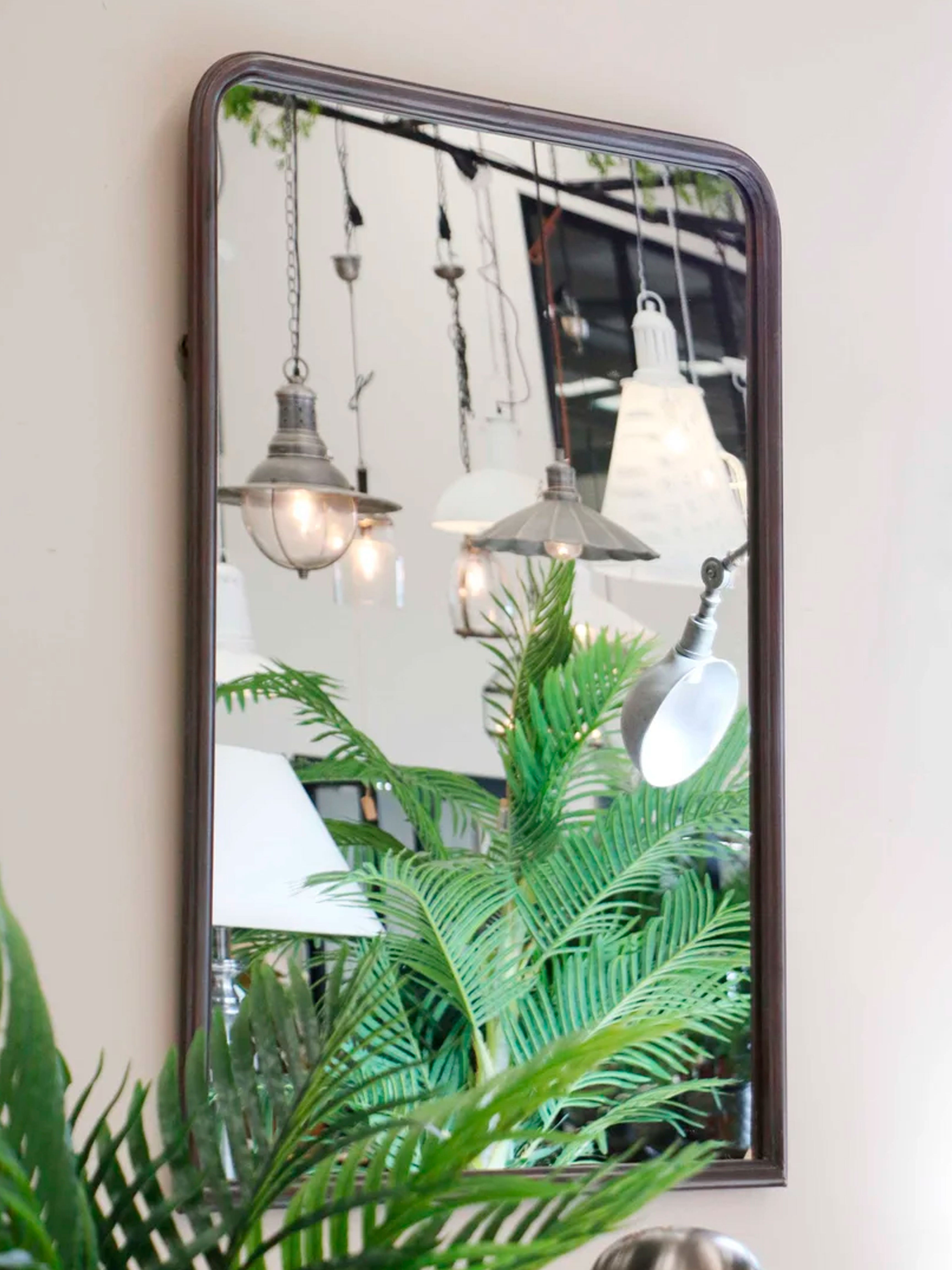 Gunmetal Arched Mirror