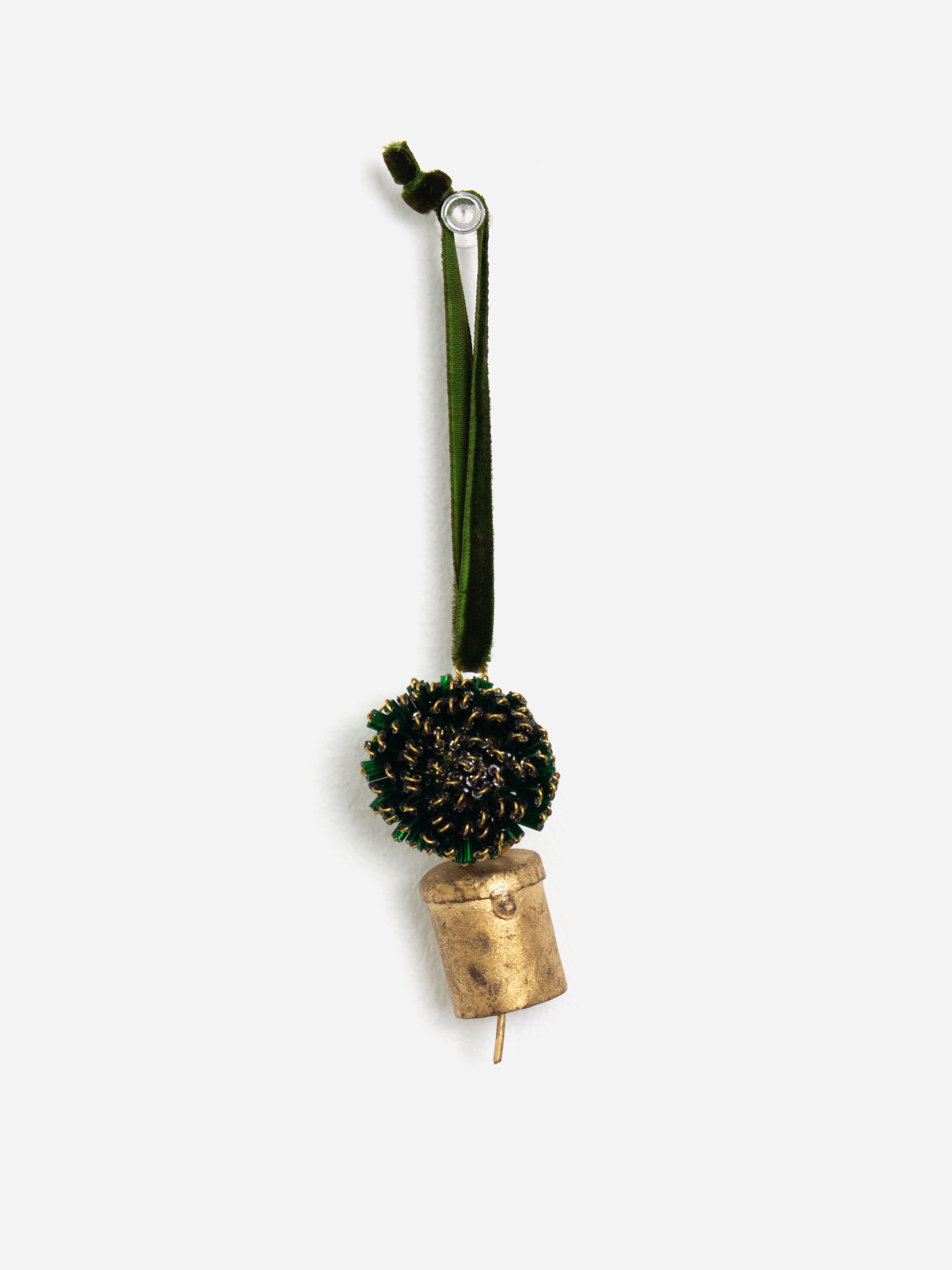 Hanging Beaded Branch with Bell