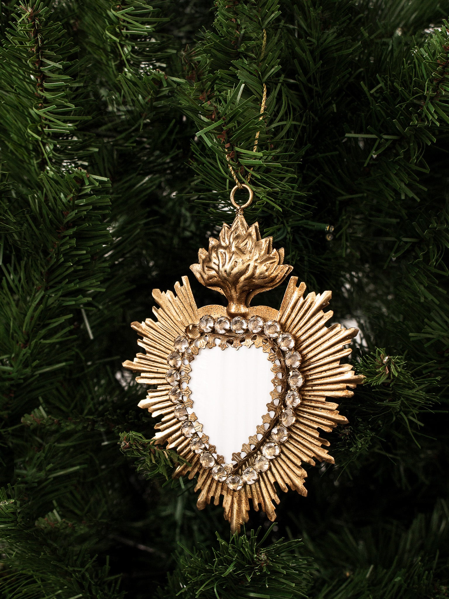 Hanging Jeweled Heart with Stone