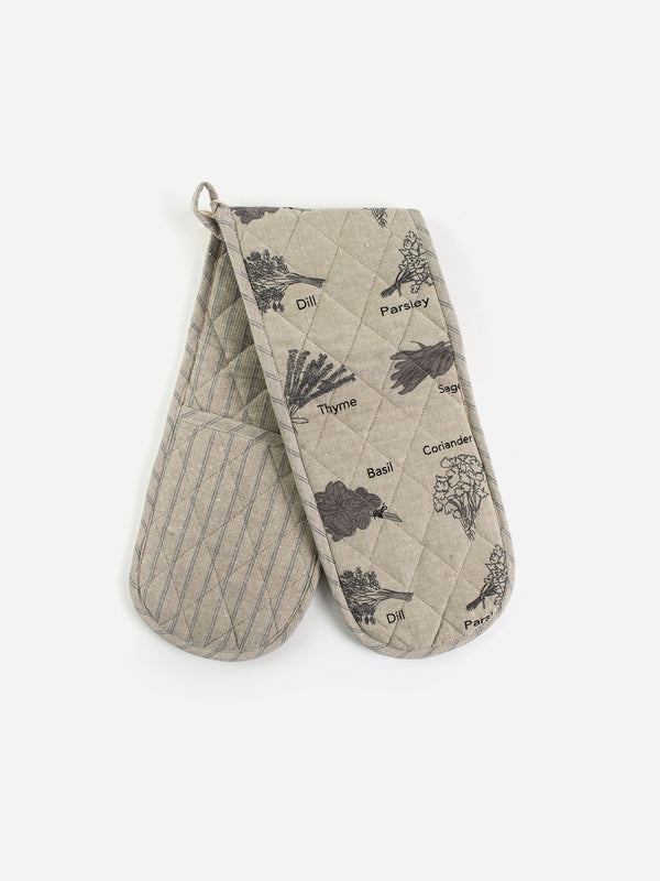 Herb Print Double Oven Glove