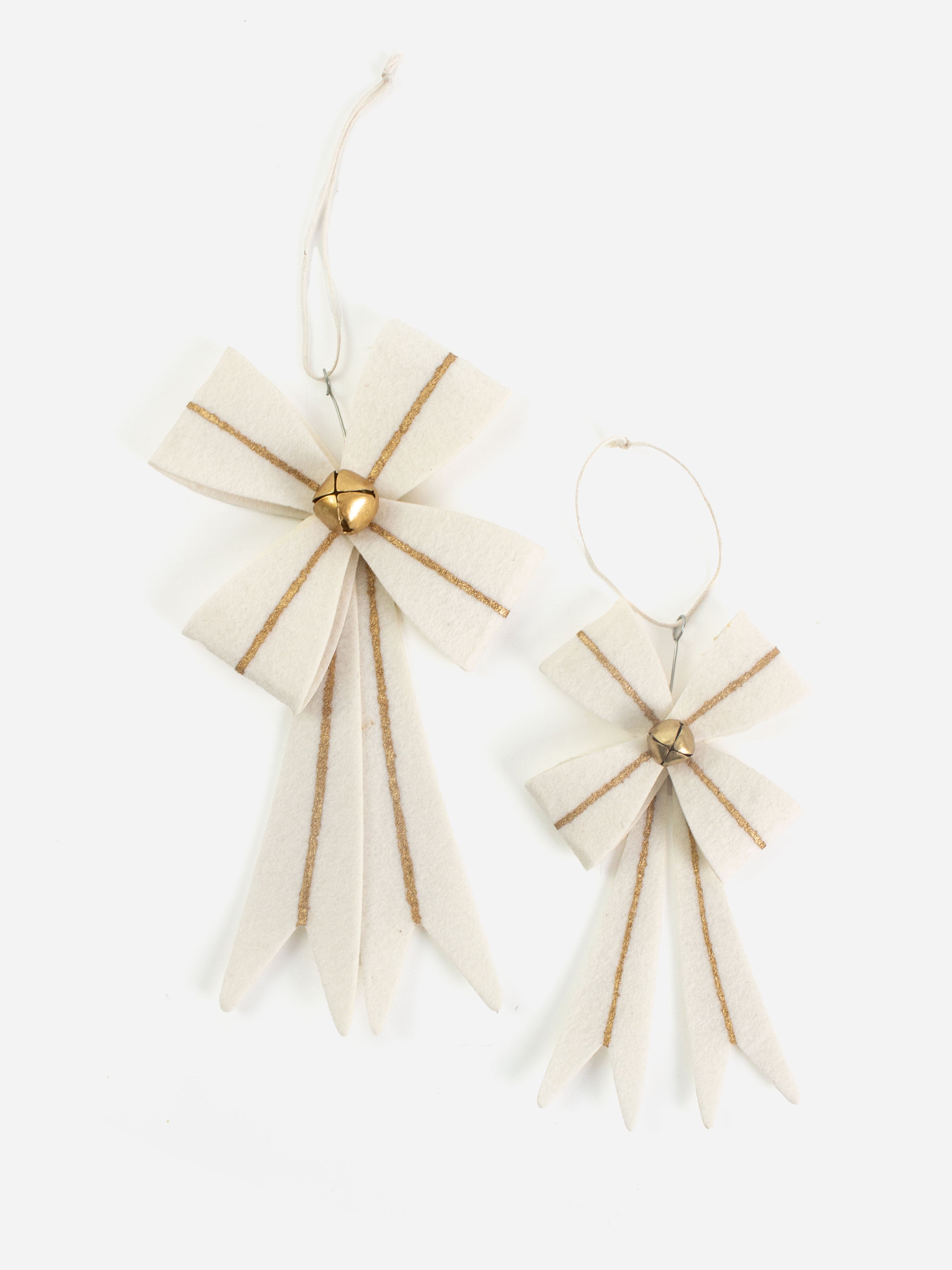 Ivory & Gold Felt Bow