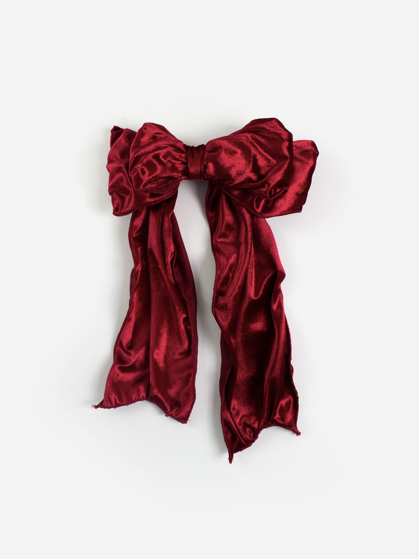 Large Wine Velvet Bow