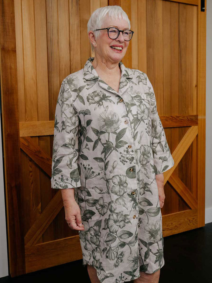 Linen Nightshirt Botanical