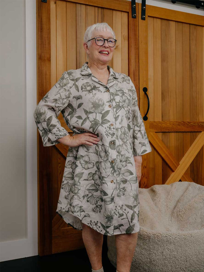 Linen Nightshirt Botanical