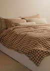 Linen Reversible Duvet Cover Set - Ginger Gingham