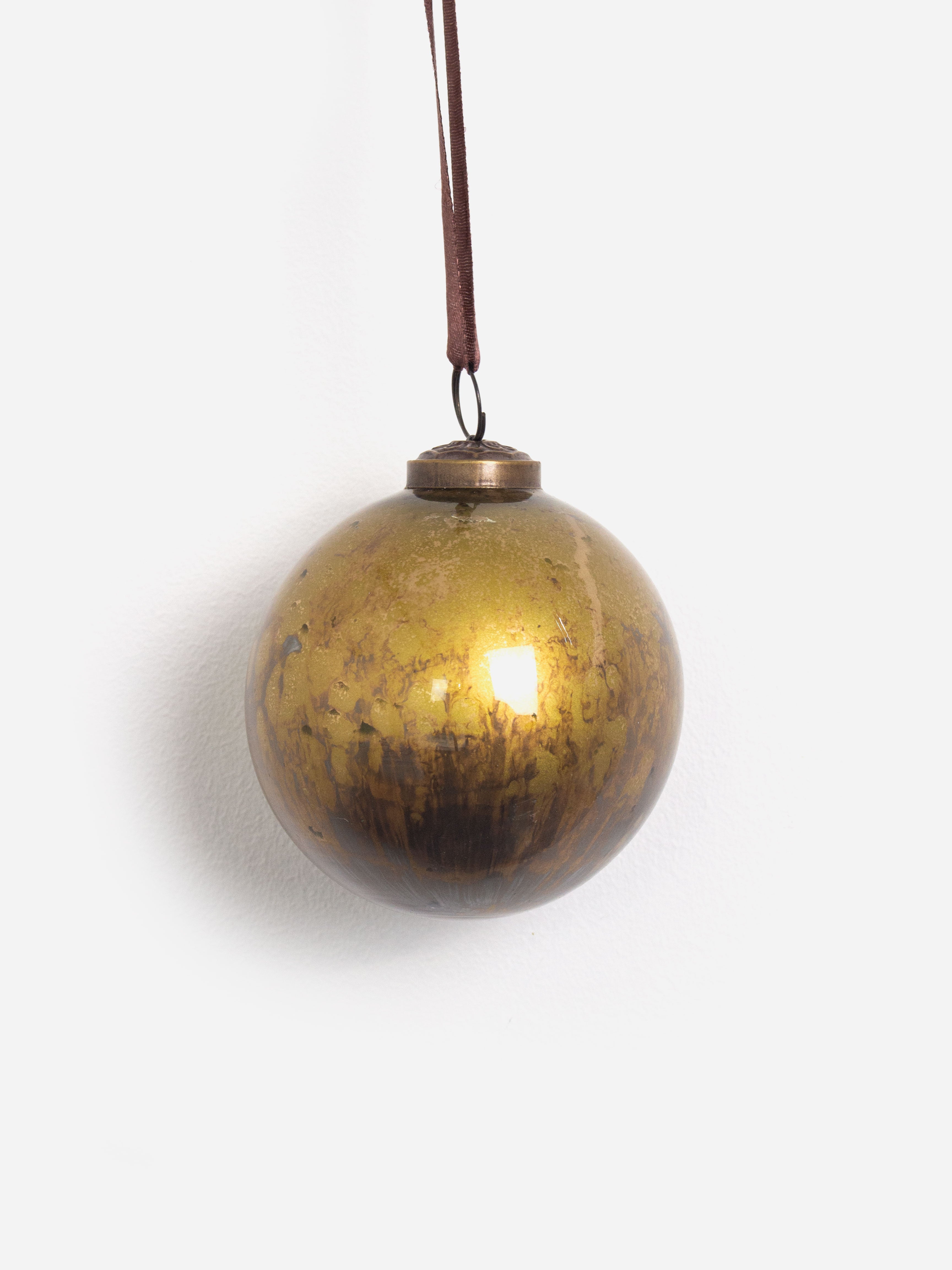 Marbleized Bauble Golden Brown