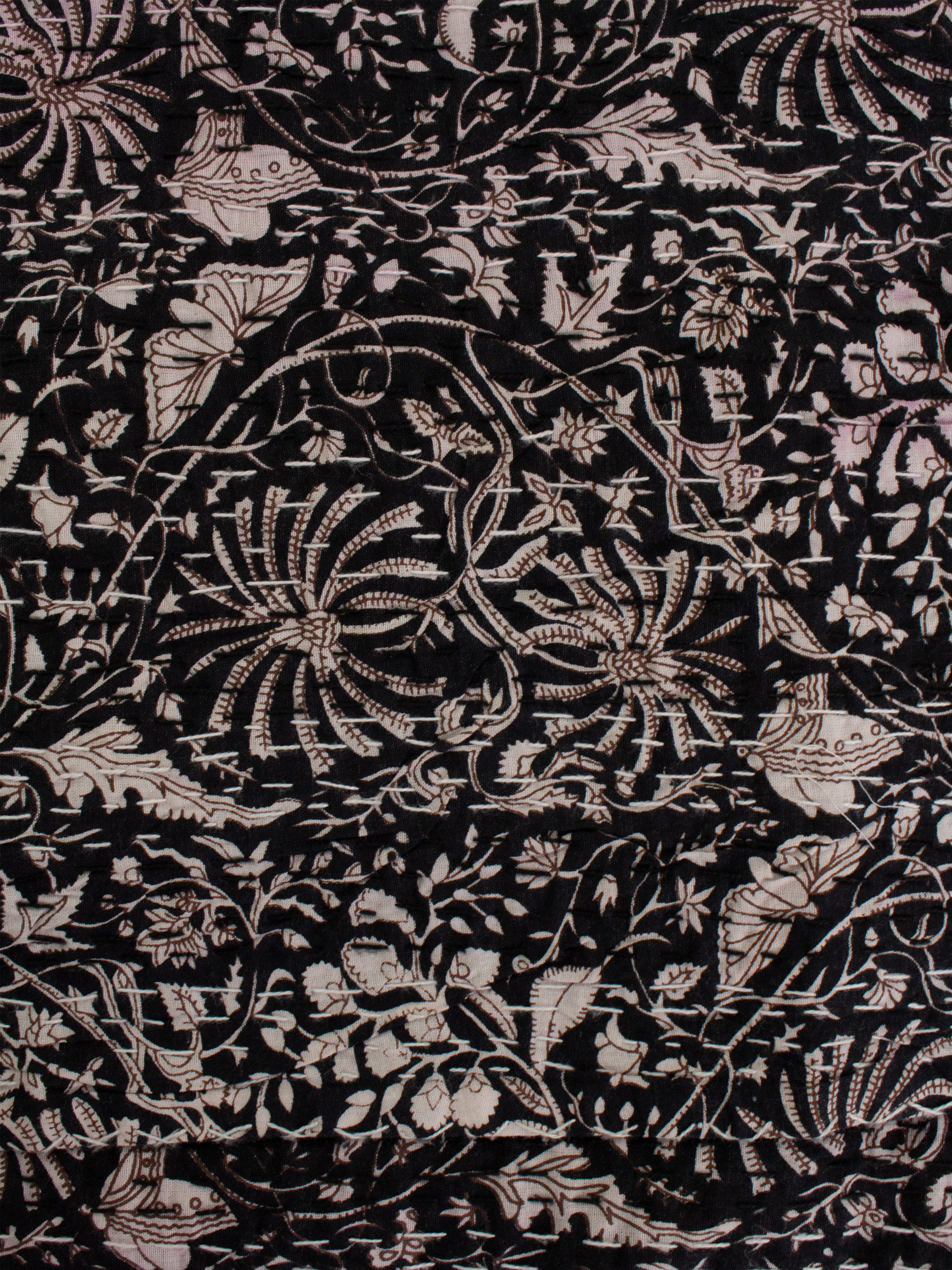Midnight Botanica Cotton Bedspread
