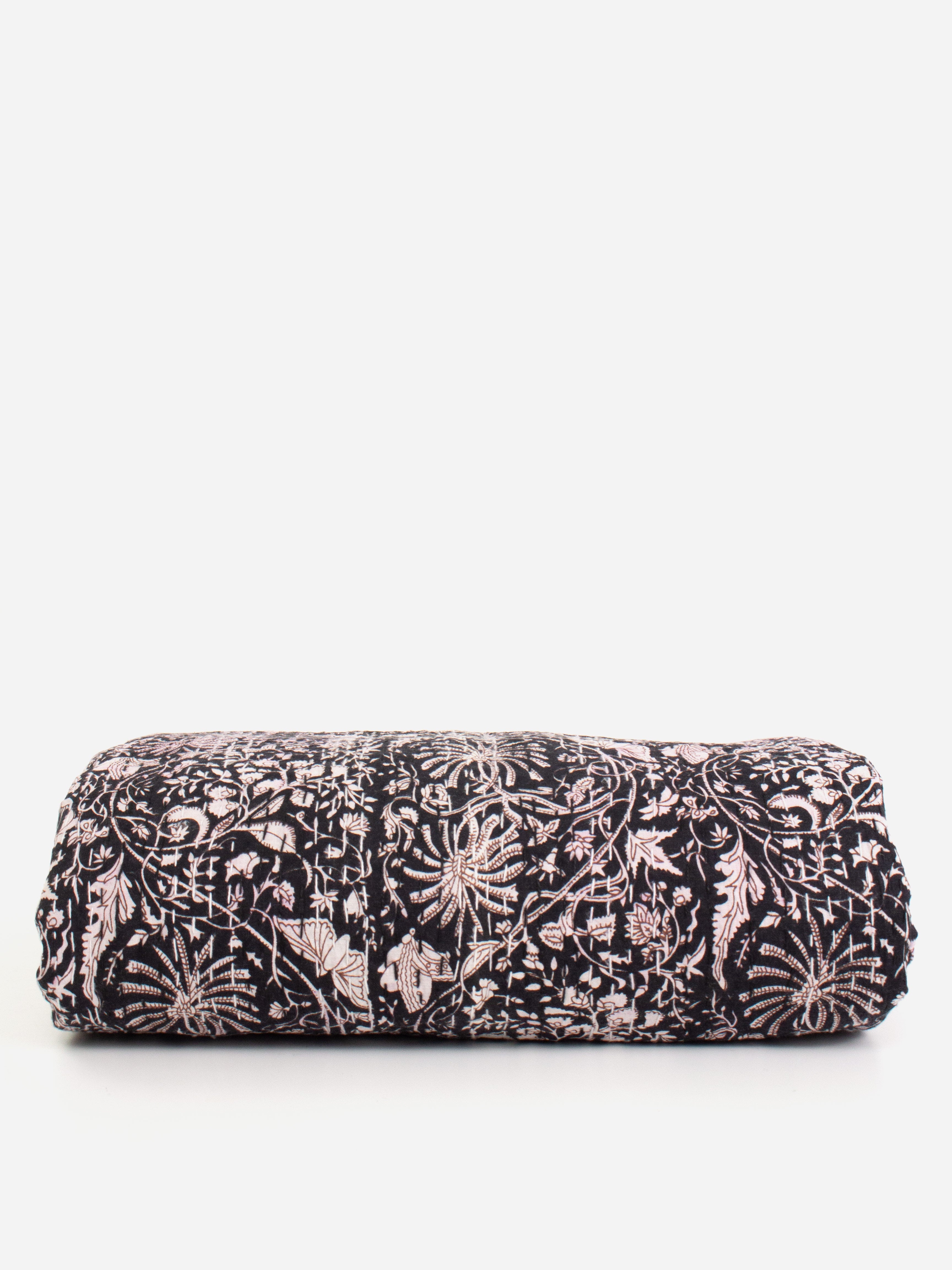 Midnight Botanica Cotton Bedspread