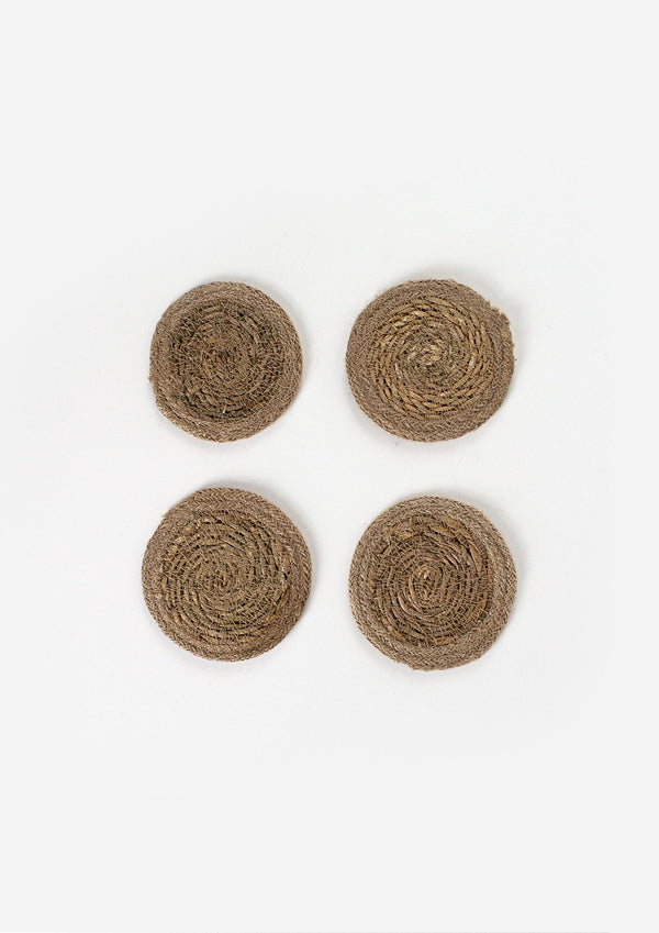 Natural Seagrass Coaster Set