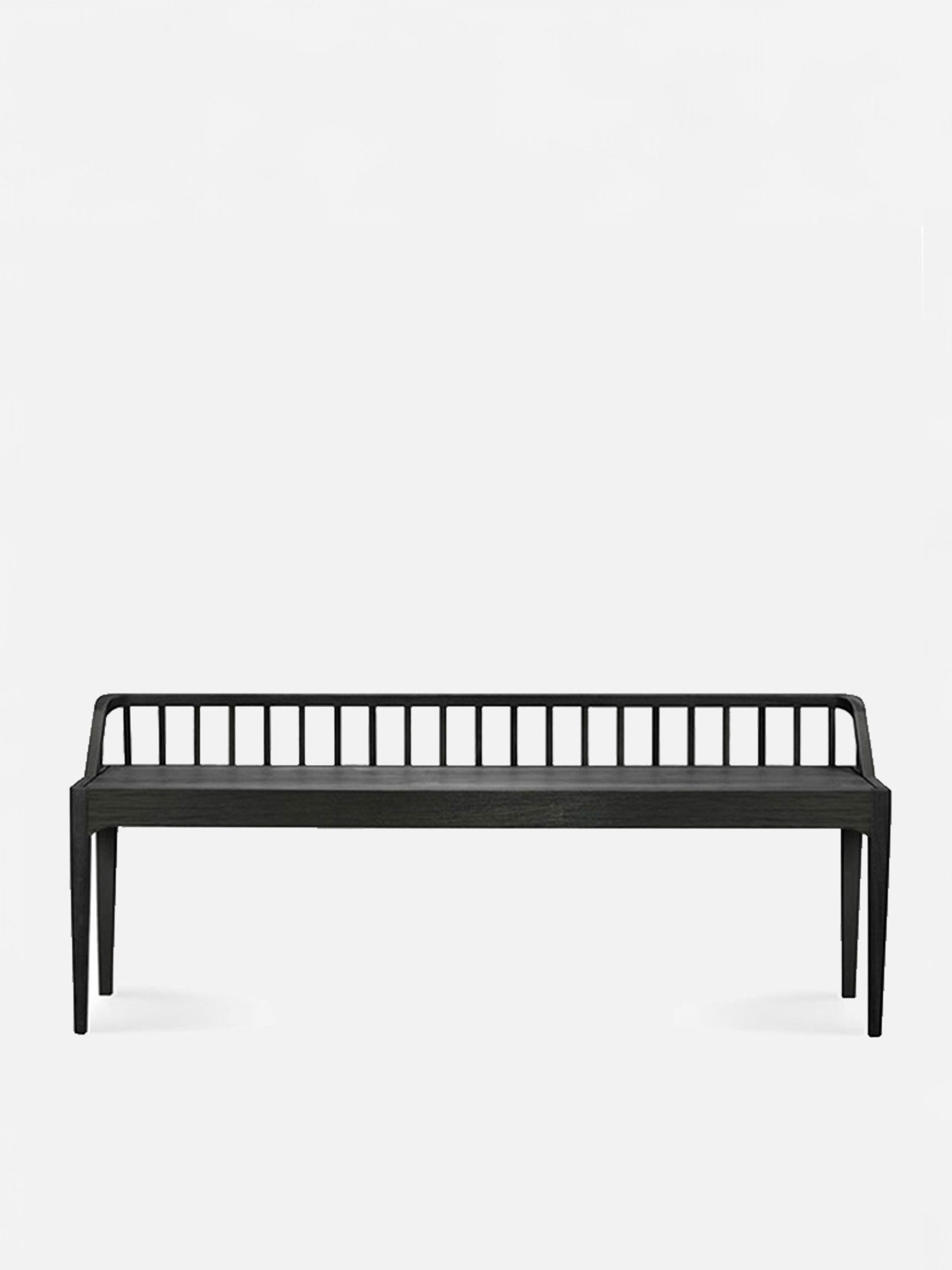 Oak Spindle Bench Seat - Black