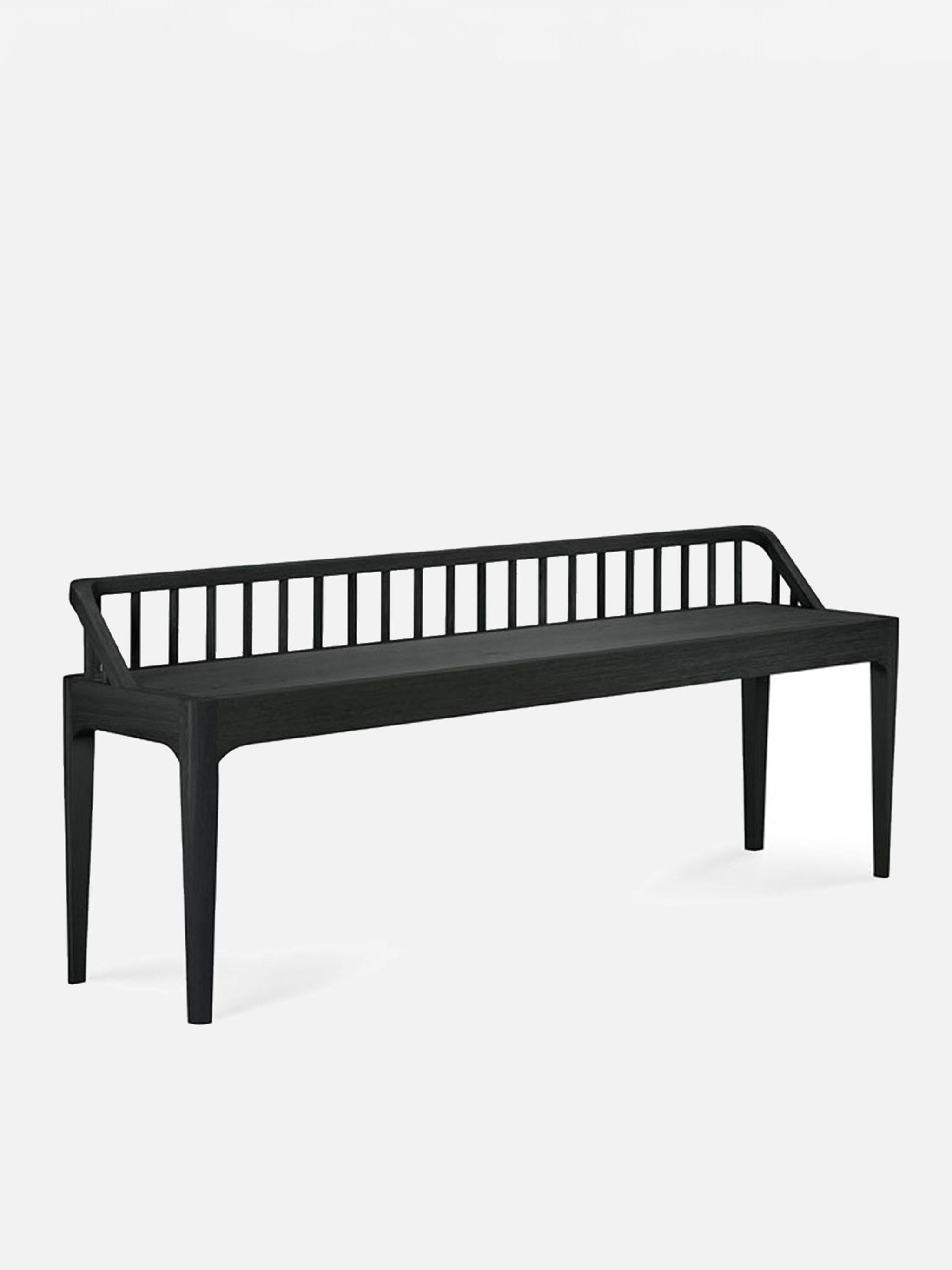 Oak Spindle Bench Seat - Black