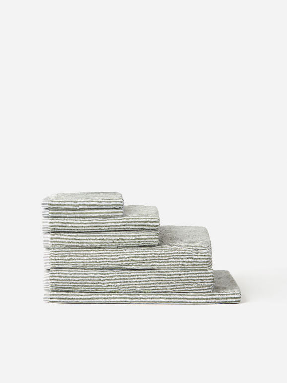 Olive Stripe Cotton Towel Range