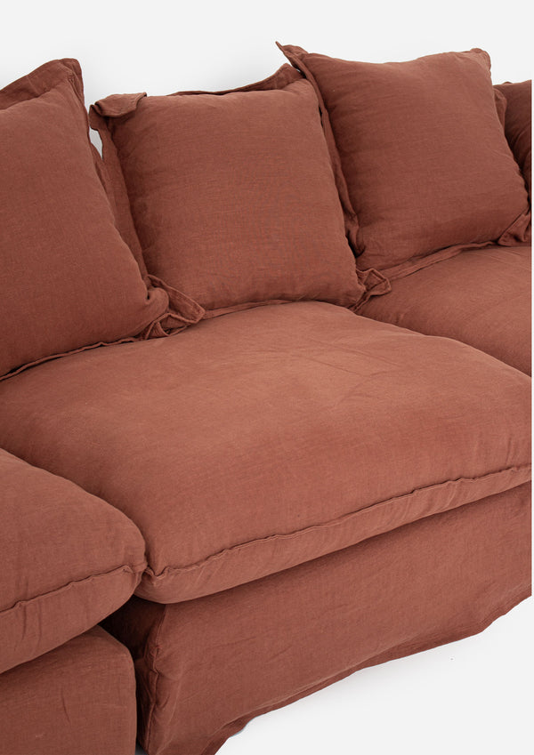 Ollie Sectional Sofa | Rust