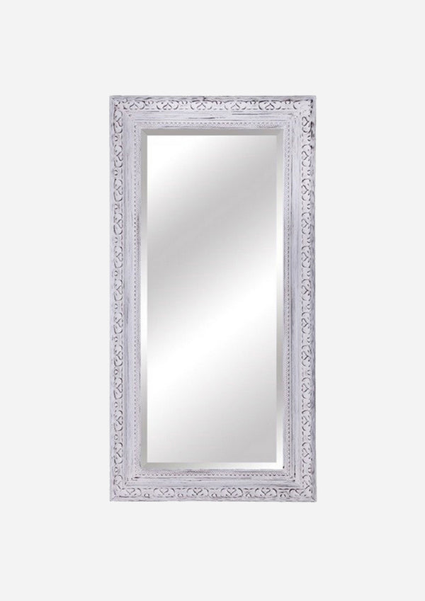Scuffed White Floor Mirror