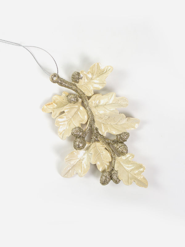 Pearl Acorn Leaf Hanging Ornament