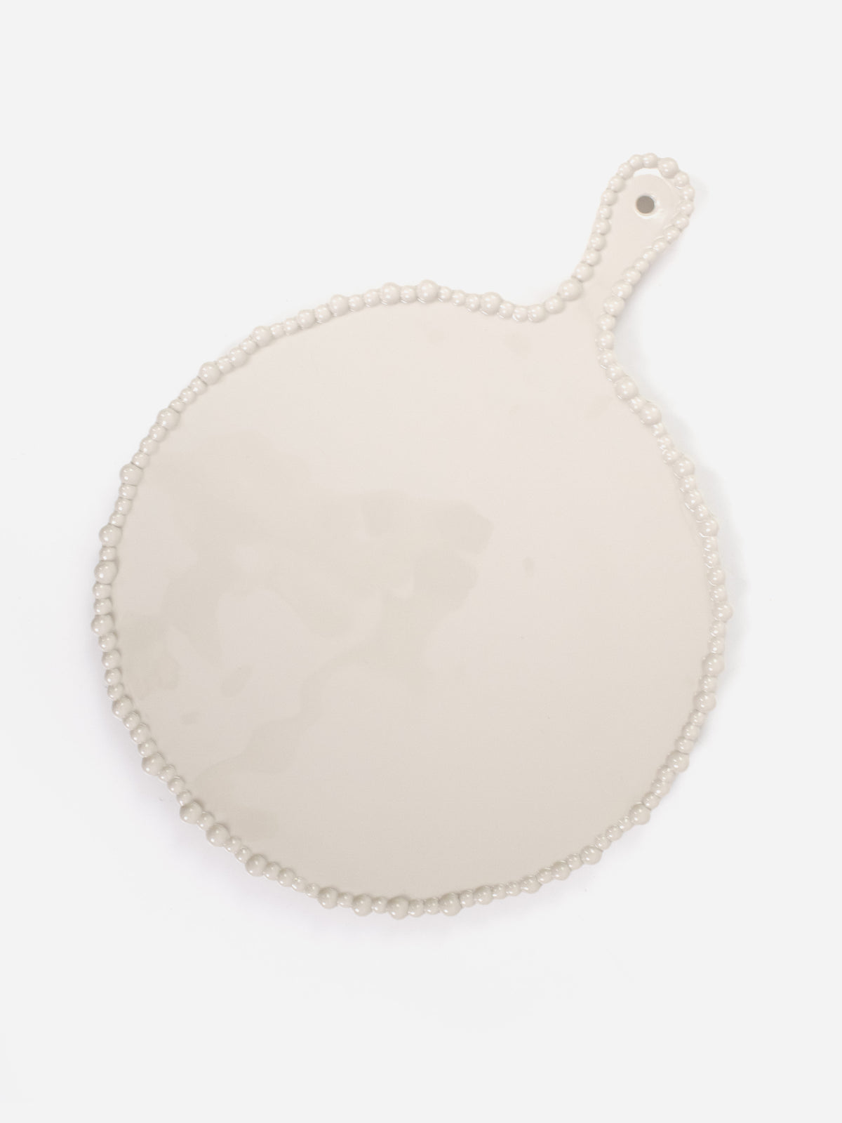 Pearl Sand Round Platter with Handle