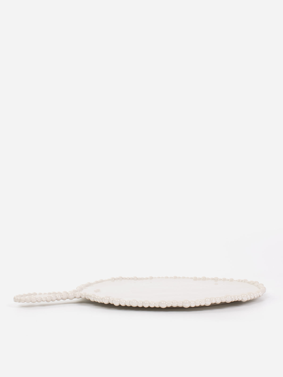 Pearl Sand Round Platter with Handle