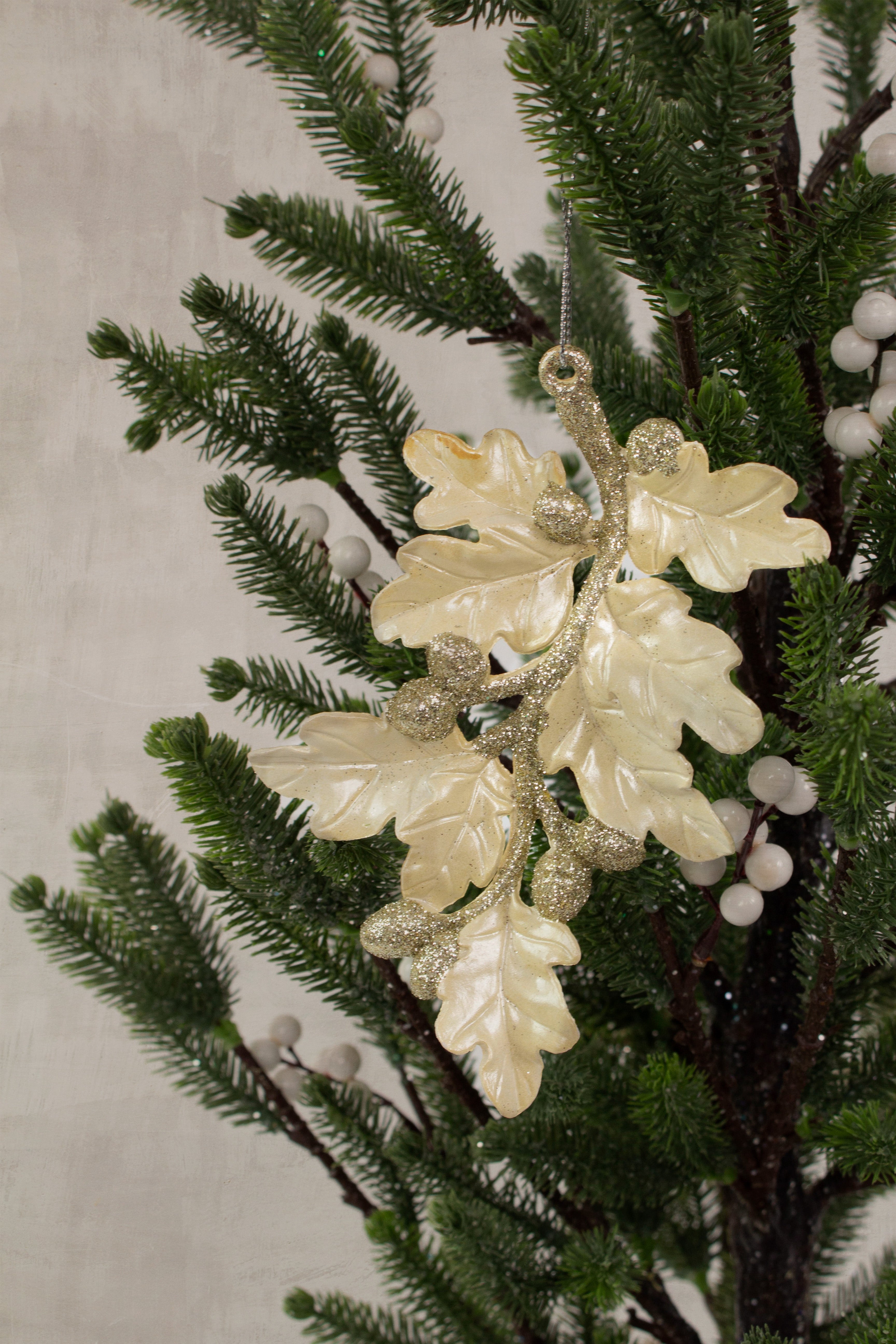 Pearl Acorn Leaf Hanging Ornament