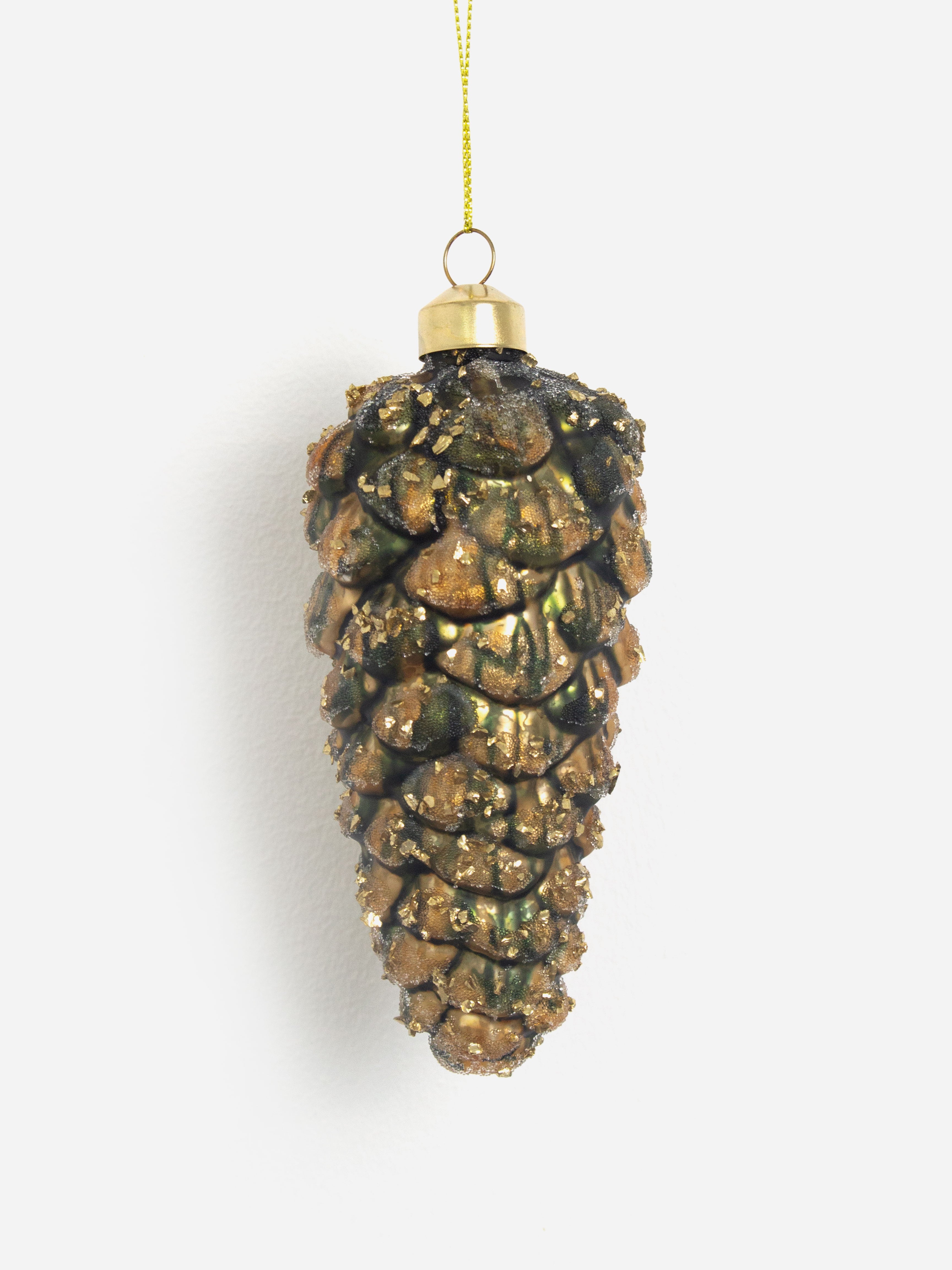 Pinecone Green Glass Bauble
