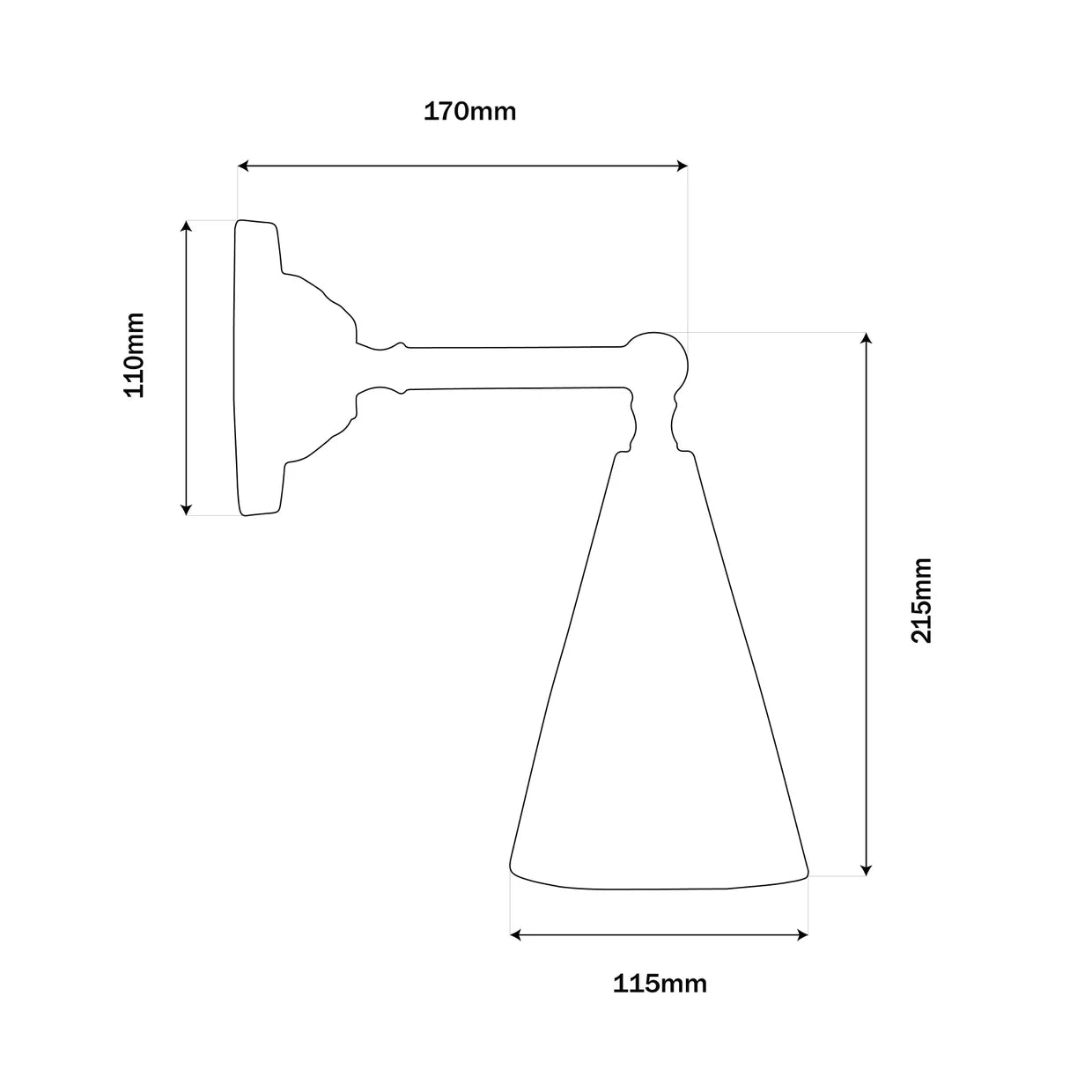 Piza Antique Brass Wall Lamp