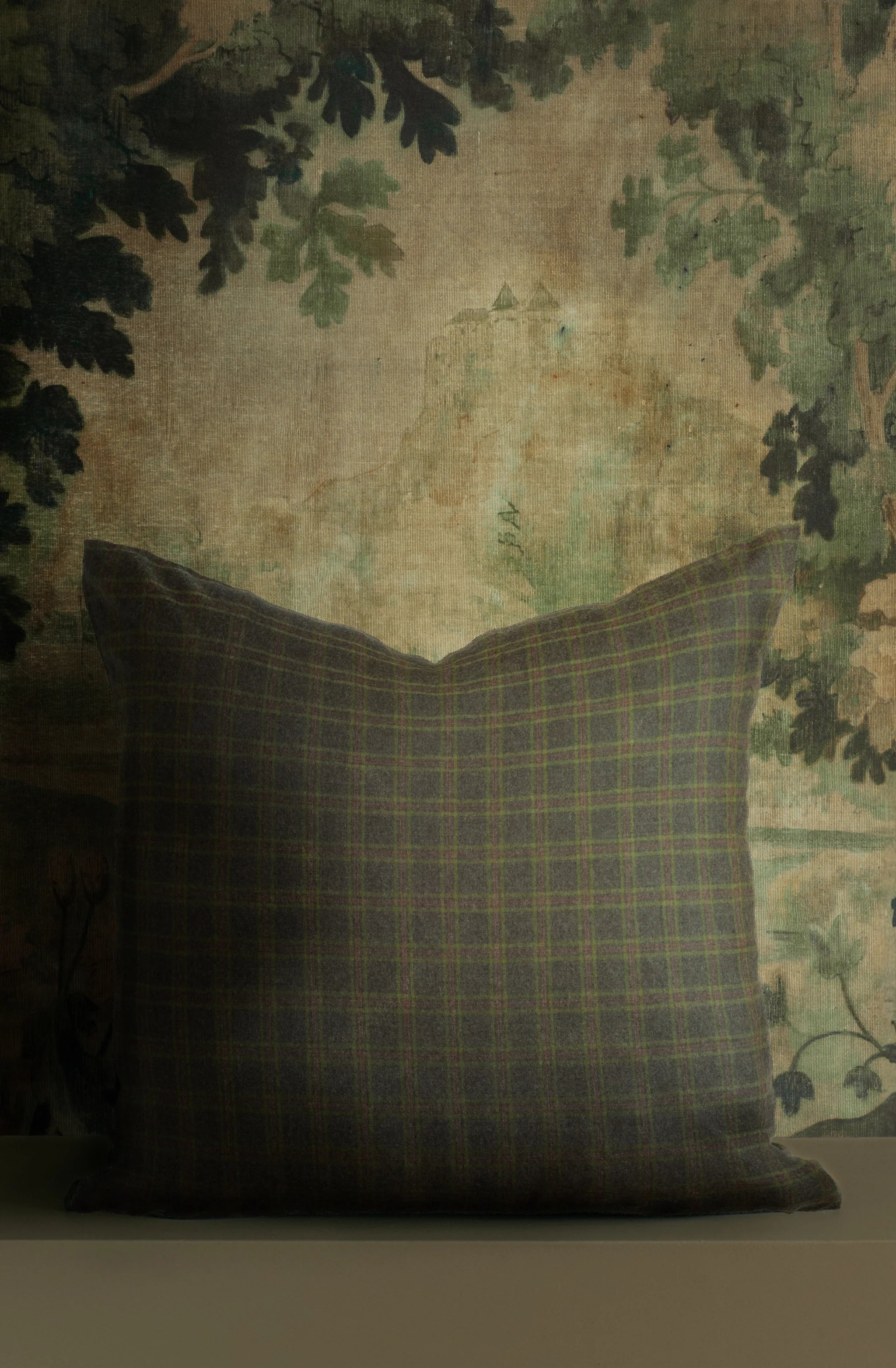 Plaid Deep Moss Cushion