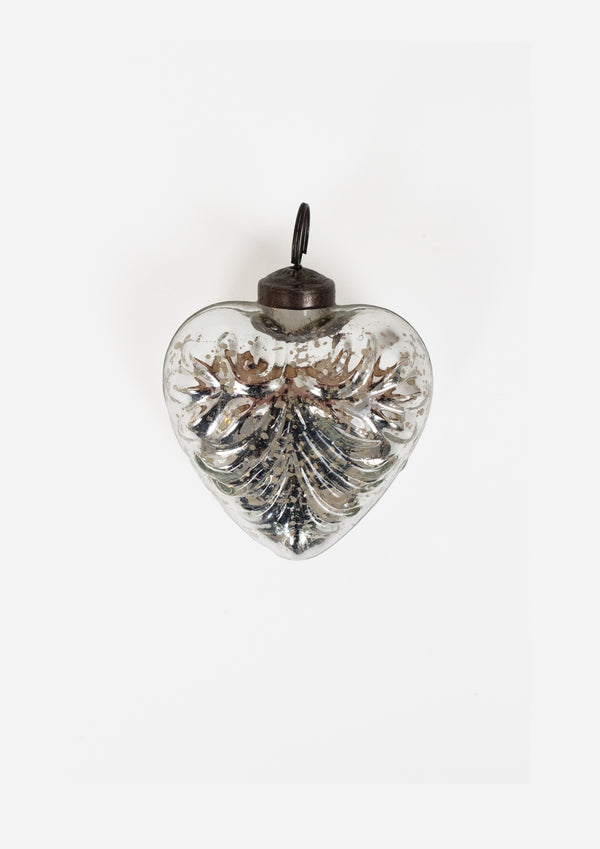 Pressed Glass Heart Hanging Ornament