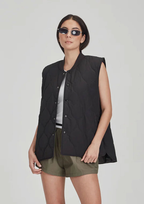 Quilted Vest | Black