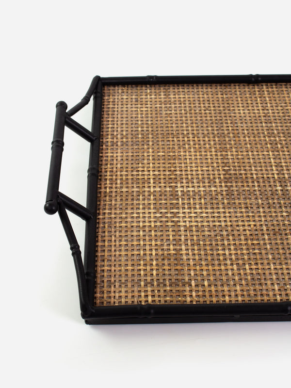 Rattan & Faux Bamboo Tray