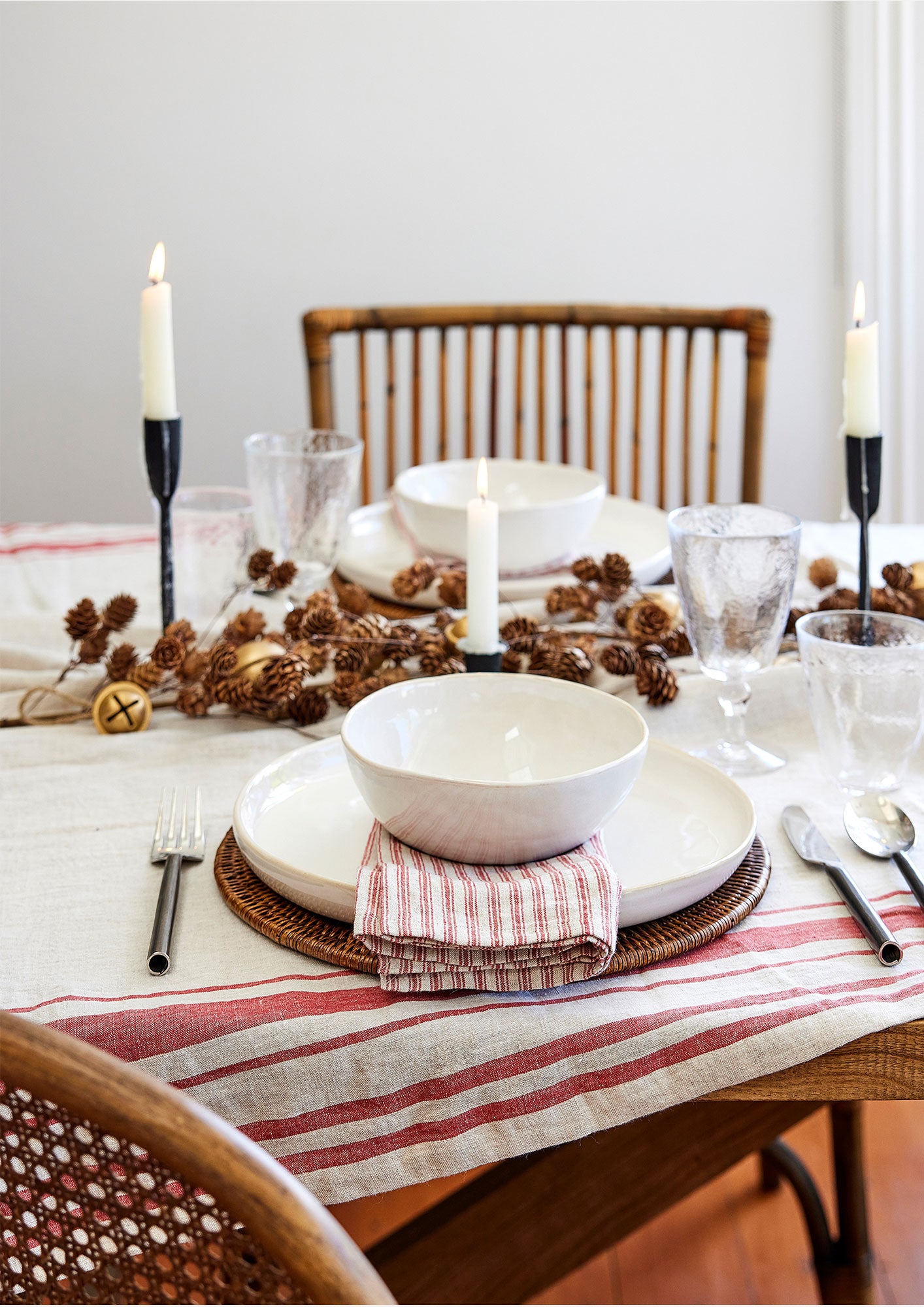 Red Narrow Stripe Napkin