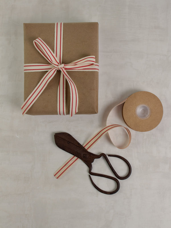 Red Striped Cotton Ribbon