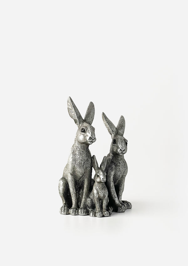 Reflections Silver Family of Hares