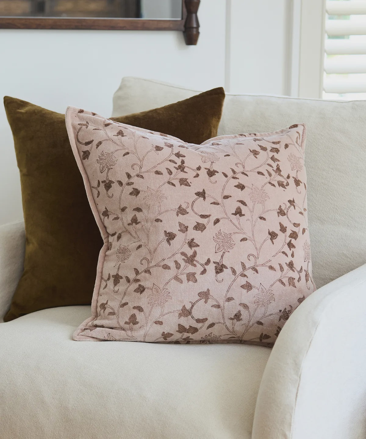 Remi Handblock Velvet Cushion Cover