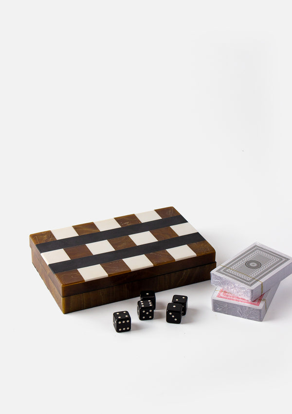 Resin Double Card Box - Brown
