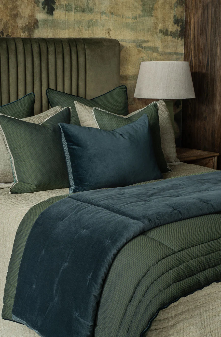 Riga Prussian Blue Cushion