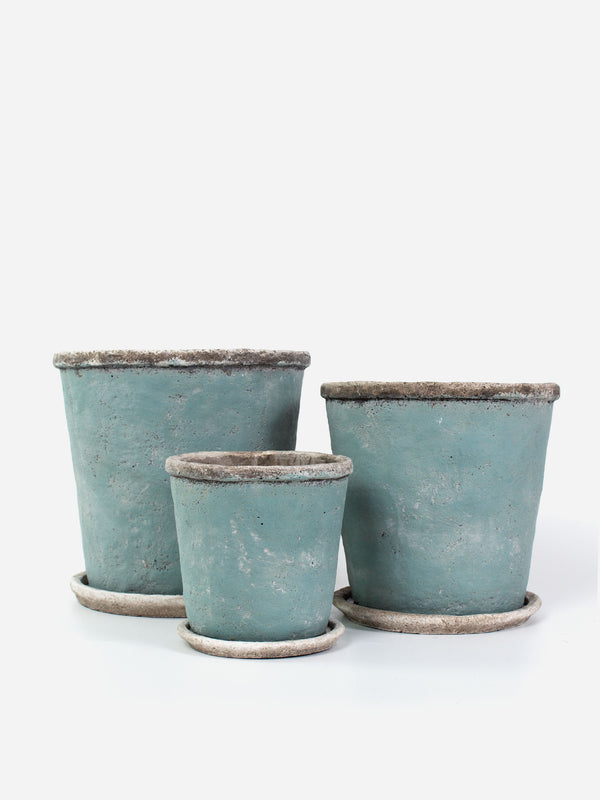 Sea Blue Plant Pot & Saucer