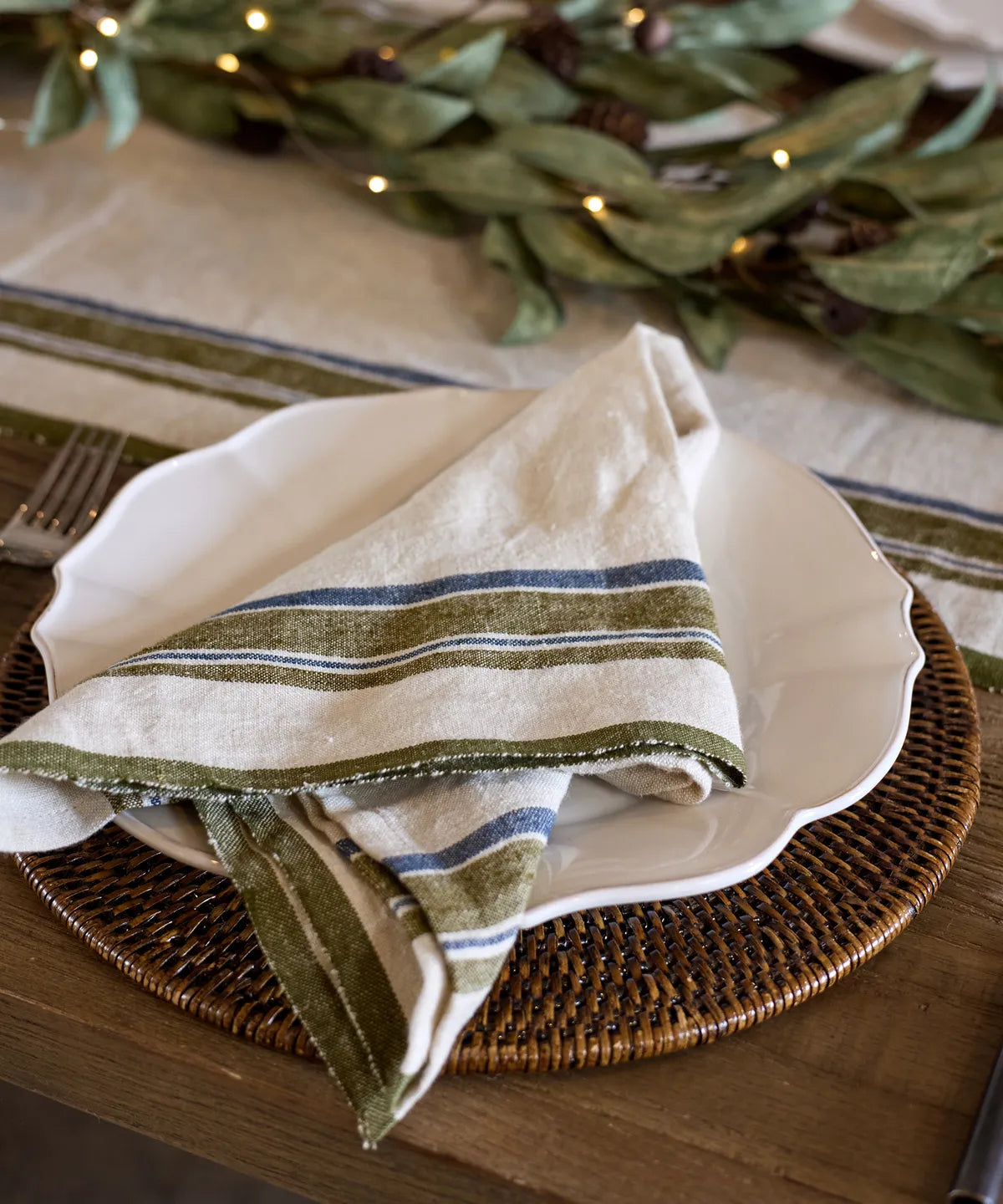 Selvedge Stripe Linen Napkin