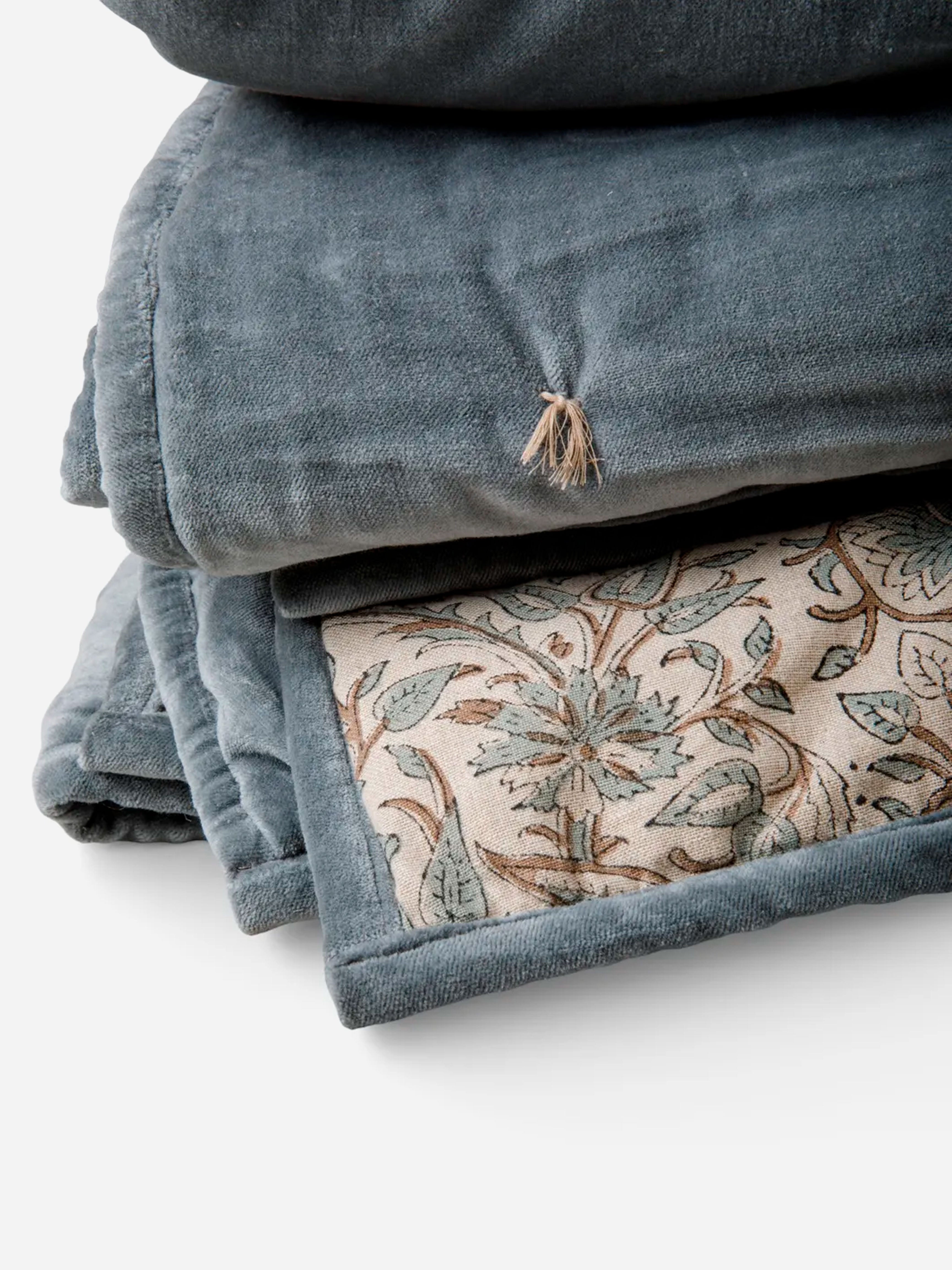 Serena Handblocked Velvet Quilt