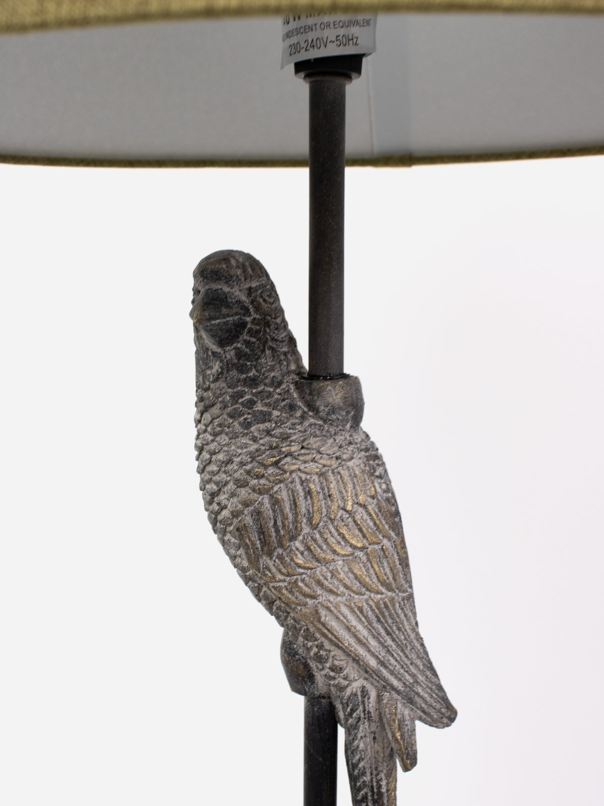 Slate Parrot Table Lamp (Verde Shade)