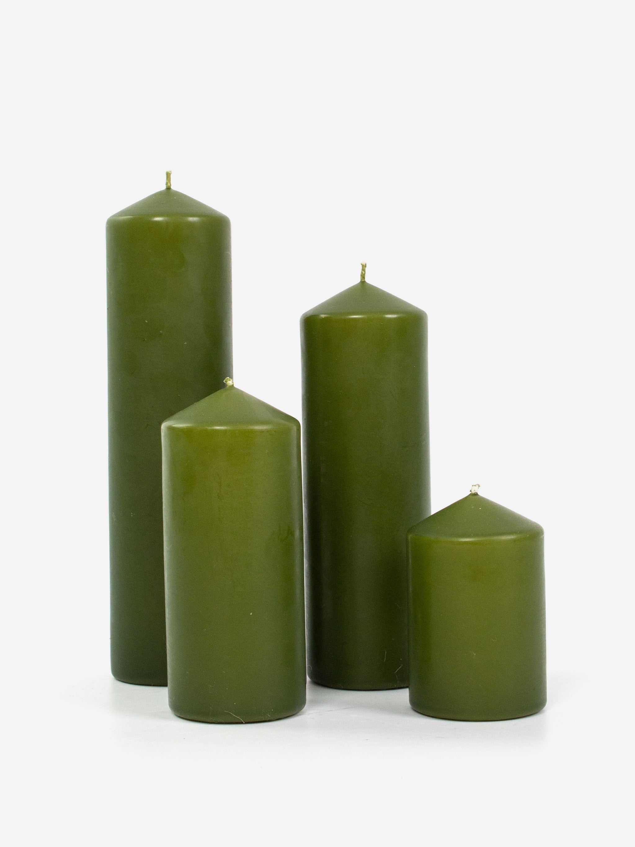 Slim Olive Pillar Candle