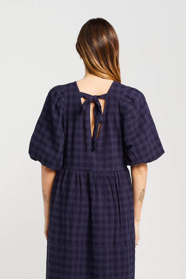 Lucinda Navy Check Dress